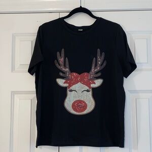 Christmas Reindeer Graphic T-Shirt size XL